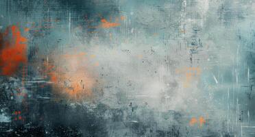 Abstract Grunge Texture With Orange and Blue Hues in Contemporary Art Style photo