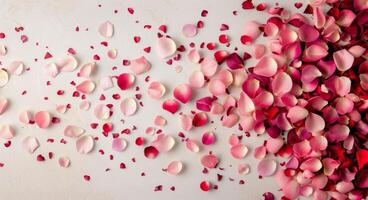 Scattered Rose Petals on a White Surface photo