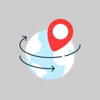 change location concept illustration flat design. simple modern graphic element for ui, infographic, icon vector