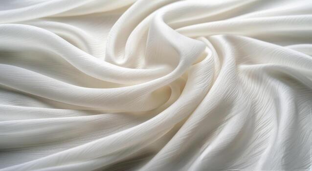Soft Cream Silk Fabric Draped Elegantly on a Smooth Surface photo