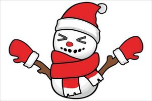 Adorable Christmas Snowman vector
