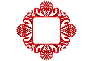 Modern Red Swirl Border Frame Ornament vector