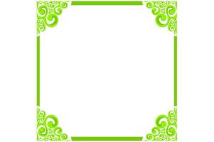 Green Swirl Floral Border Frame Ornament vector