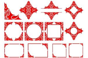 Set Of Red blood Border Frame Ornament vector