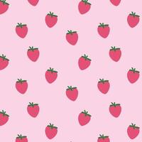 cute pattern with strawberries vector
