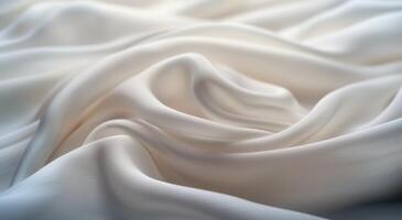 Elegant White Silk Fabric Draped Softly on Surface photo