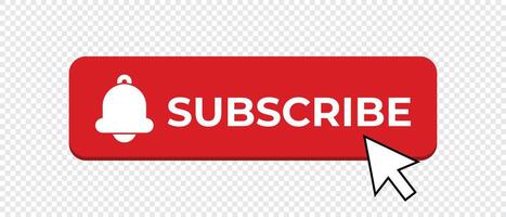Red button subscribe of channel. Subscribe button in flat style. Subscribe red button and notification bell. illustration vector