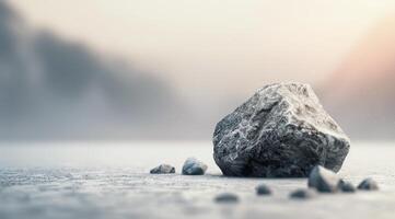 Natural Stone Arrangement With Minimalist Design and Soft Lighting in a Calm Setting photo