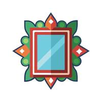a colorful mirror with a green border vector