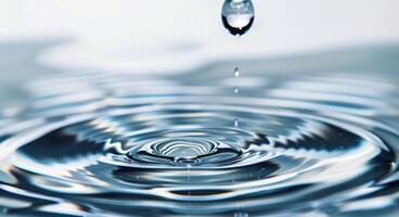 Water Droplet Creating Ripples on Calm Surface photo