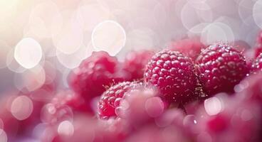 Fresh Ripe Raspberries Gathered in a Bowl on a Sunny Day photo