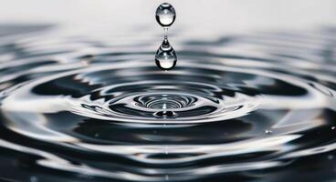 Water Droplet Creating Ripples on Calm Surface photo