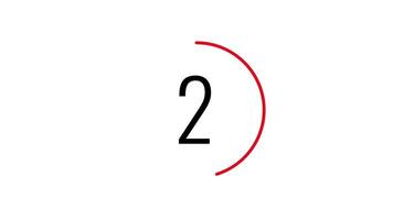5 seconds countdown timer with red circle on white background Perfect for countdowns, highlighting discounts, sales, or special offers on promotional materials, deadline reminders video