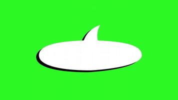 Animated white speech bubble with black outline on green background perfect for social media messages, advertising, presentations, communication concepts. Animated speech bubbles for text video