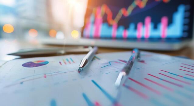 Financial Trading Chart Analysis During Evening Business Hours photo