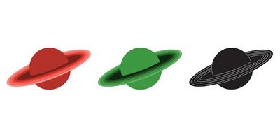 Square Button with Saturn interface icon vector