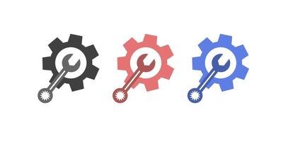 Tool icon set. Maintenance tools with wrench, gear, spanner, hammer and screwdriver symbol illustration for fix and repair concept. vector