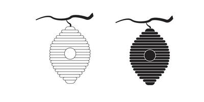 Beehive Line Icon, Outline Symbol Illustration. Pixel Perfect, Editable Stroke. vector