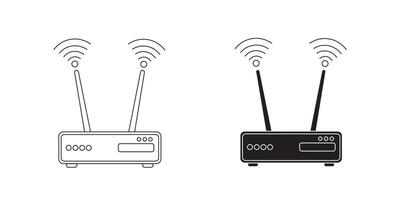 Modem icon set, wifi router symbol. illustration on white background vector
