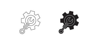 Tool icon set. Maintenance tools with wrench, gear, spanner, hammer and screwdriver symbol illustration for fix and repair concept. vector