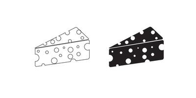 Swiss cheese or Emmental cheese flat icon for food apps and websites vector