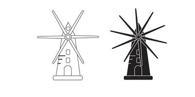 Wheat windmill icon isolated on white background vector