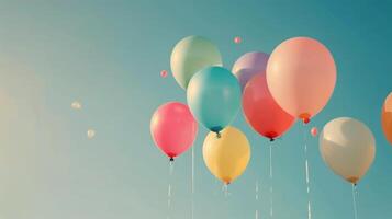 Colorful Hot Air Balloons Floating Against Clear Blue Sky During Daytime photo