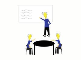 Business meeting and project brainstorming concept. business presentation .illustration of thinking light bulb vector