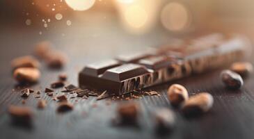 Chocolate Bars Stacked With Cocoa Beans on White Surface photo