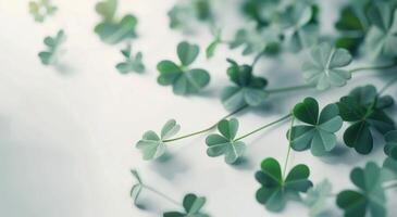 Close-Up of Shamrock Leaves on a Soft Surface photo
