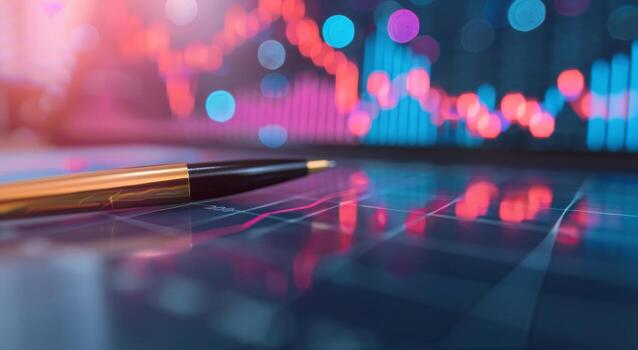 Financial Trading Chart Analysis During Evening Business Hours photo