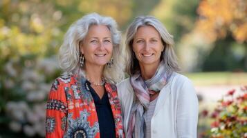 Two Women Smiling Together in Office Setting During Daylight photo