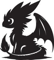a black and white illustration of a dragon vector