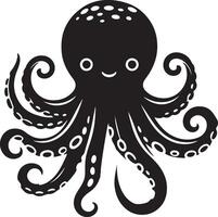 an octopus with a black and white face vector