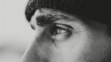 Close-Up of a Man's Eye Highlighting Intricate Details in Natural Light photo