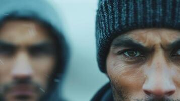Close-Up of a Man's Eye Highlighting Intricate Details in Natural Light photo