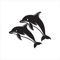 Dolphin silhouette design art vector