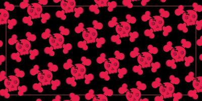 black red background halloween pattern with skull head icon. design for banner, poster, greeting card, social media vector