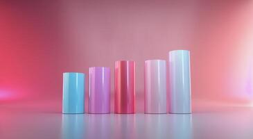Colorful Cylinders Reflecting Light in a Softly Lit Setting photo