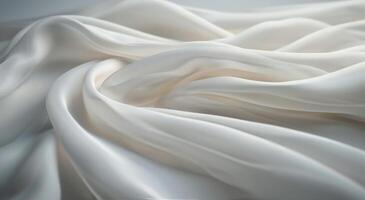 Soft White Fabric Draped Elegantly on a Surface photo