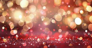 Colorful Glowing Bokeh Lights on a Shimmering Surface During Festive Celebration photo