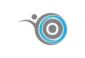 Creative latter O with man unity combination icon logo vector