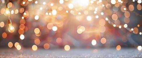 Delicate Branches Glimmering With Warm Fairy Lights in a Soft Glow photo