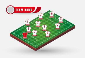 The 4-4-3 formation visualized on a dynamic field graphic. This visual guide to the beautiful game, showcasing every player's role on the pitch, is paired with a clean and modern. vector