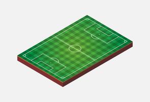 Icon depicting a green soccer field. Isometric icon of a green soccer field, isolated on a white background, designed for web applications. vector