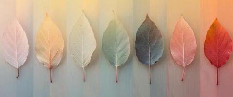 Colorful Autumn Leaves Arrangement on Soft Background photo