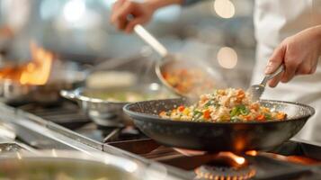 Culinary Class in Progress at a Local Cooking School With Participants Preparing Dishes photo