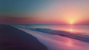 Vibrant Sunset Over Tranquil Ocean Waters at Dusk photo