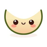 Cute Melon Fruit Slice Illustration With Cartoon Style vector