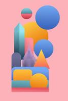 Background With Abstract Shapes With Attractive Gradient Colors vector